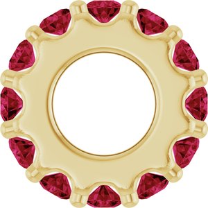 18K Yellow Gold-Plated Sterling Silver Lab-Grown Ruby Spacer Charm/Pendant – image 3