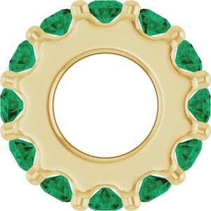 14K Yellow Gold Natural Emerald Spacer Charm/Pendant – image 3