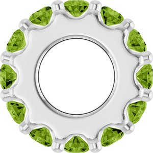 Platinum Natural Peridot Spacer Charm/Pendant – image 3