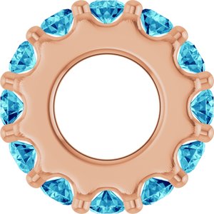 14K Rose Gold Natural Blue Zircon Spacer Charm/Pendant – image 3