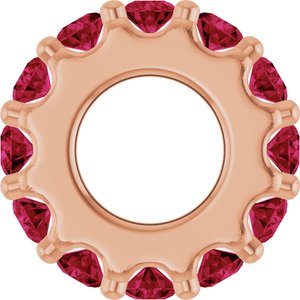 14K Rose Gold Lab-Grown Ruby Spacer Charm/Pendant – image 3