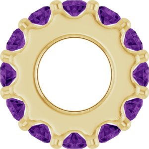 14K Yellow Gold Natural Amethyst Spacer Charm/Pendant – image 3