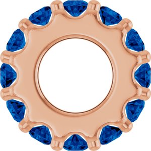 14K Rose Gold Natural Blue Sapphire Spacer Charm/Pendant – image 3