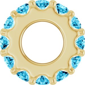 18K Yellow Gold-Plated Sterling Silver Natural Aquamarine Spacer Charm/Pendant – image 3
