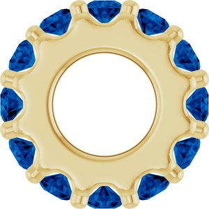 18K Yellow Gold-Plated Sterling Silver Lab-Grown Blue Sapphire Spacer Charm/Pendant – image 3
