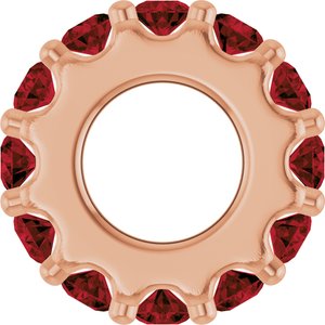 14K Rose Gold Natural Mozambique Garnet Spacer Charm/Pendant – image 3