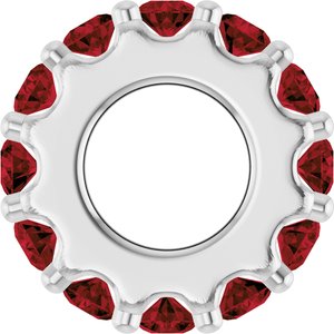 Sterling Silver Natural Mozambique Garnet Spacer Charm/Pendant – image 3
