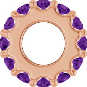 14K Rose Gold Natural Amethyst Spacer Charm/Pendant – image 3