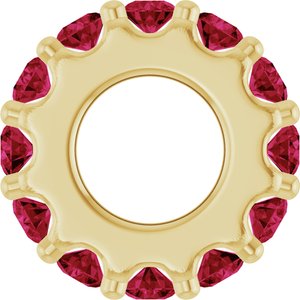 14K Yellow Gold Lab-Grown Ruby Spacer Charm/Pendant – image 3