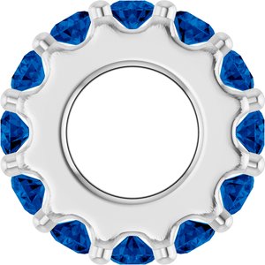 Platinum Natural Blue Sapphire Spacer Charm/Pendant – image 3