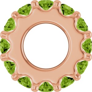 14K Rose Gold Natural Peridot Spacer Charm/Pendant – image 3