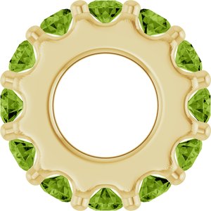 18K Yellow Gold-Plated Sterling Silver Natural Peridot Spacer Charm/Pendant – image 3
