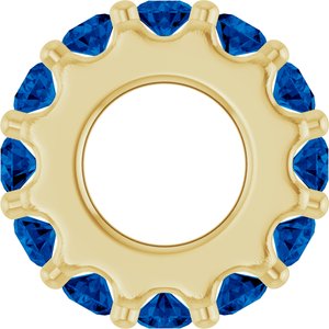 14K Yellow Gold Lab-Grown Blue Sapphire Spacer Charm/Pendant – image 3