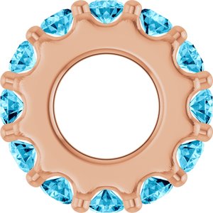 14K Rose Gold Natural Aquamarine Spacer Charm/Pendant – image 3