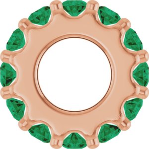 14K Rose Gold Lab-Grown Emerald Spacer Charm/Pendant – image 3