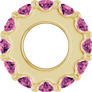 14K Yellow Gold Natural Pink Tourmaline Spacer Charm/Pendant – image 3