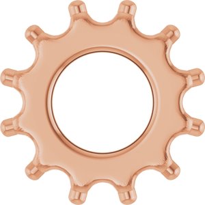 14K Rose Gold 2 mm Round Accented Spacer Charm/Pendant Mounting – image 6