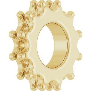 14K Yellow Gold 2 mm Round Accented Spacer Charm/Pendant Mounting – image 4