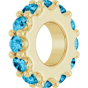 14K Yellow Gold Natural Aquamarine Spacer Charm/Pendant – image 2