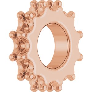 14K Rose Gold 2 mm Round Accented Spacer Charm/Pendant Mounting – image 4