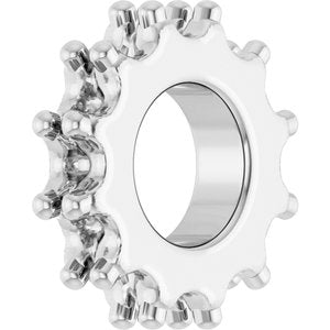 14K White Gold 2 mm Round Accented Spacer Charm/Pendant Mounting – image 4