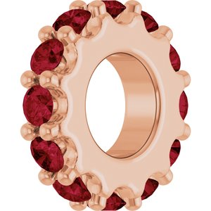 14K Rose Gold Lab-Grown Ruby Spacer Charm/Pendant – image 2