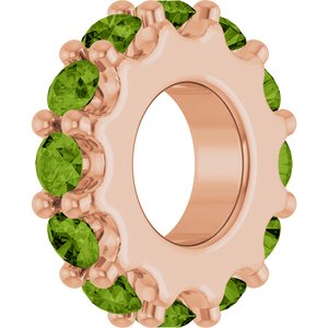 14K Rose Gold Natural Peridot Spacer Charm/Pendant – image 2