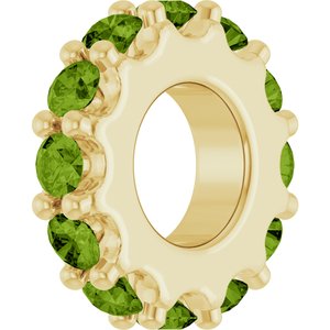 14K Yellow Gold Natural Peridot Spacer Charm/Pendant – image 2