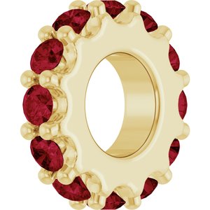 14K Yellow Gold Lab-Grown Ruby Spacer Charm/Pendant – image 2