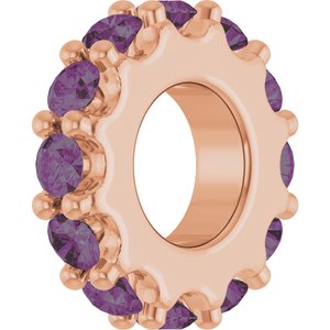 14K Rose Gold Lab-Grown Alexandrite Spacer Charm/Pendant – image 2