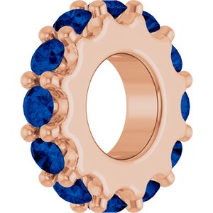 14K Rose Gold Natural Blue Sapphire Spacer Charm/Pendant – image 2