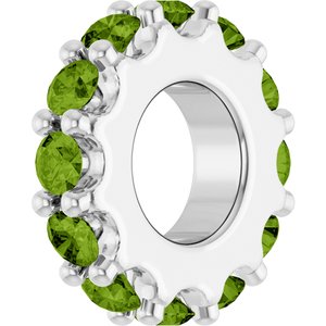 Platinum Natural Peridot Spacer Charm/Pendant – image 2