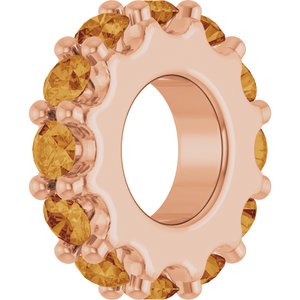 14K Rose Gold Natural Citrine Spacer Charm/Pendant