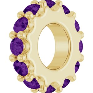 14K Yellow Gold Natural Amethyst Spacer Charm/Pendant – image 2