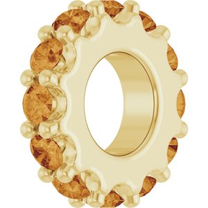 18K Yellow Gold-Plated Sterling Silver Natural Citrine Spacer Charm/Pendant – image 2