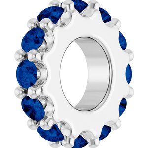 Sterling Silver Natural Blue Sapphire Spacer Charm/Pendant – image 2