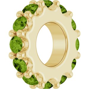 18K Yellow Gold-Plated Sterling Silver Natural Peridot Spacer Charm/Pendant – image 2