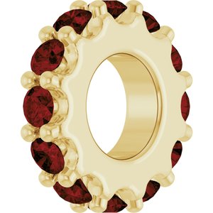 18K Yellow Gold-Plated Sterling Silver Natural Mozambique Garnet Spacer Charm/Pendant – image 2