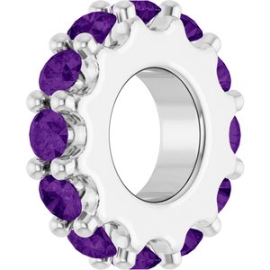 Sterling Silver Natural Amethyst Spacer Charm/Pendant – image 2