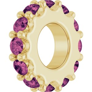 14K Yellow Gold Natural Pink Tourmaline Spacer Charm/Pendant – image 2