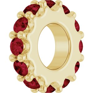 18K Yellow Gold-Plated Sterling Silver Lab-Grown Ruby Spacer Charm/Pendant – image 2