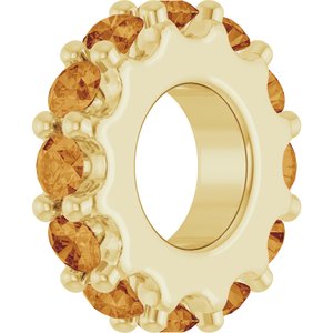 14K Yellow Gold Natural Citrine Spacer Charm/Pendant – image 2