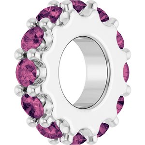 Platinum Natural Pink Tourmaline Spacer Charm/Pendant – image 2