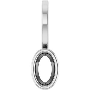 14K White Gold 5x3 mm Oval Solitaire Charm/Pendant Mounting – image 2