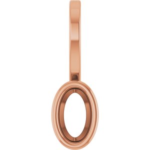 14K Rose Gold 5x3 mm Oval Solitaire Charm/Pendant Mounting – image 2