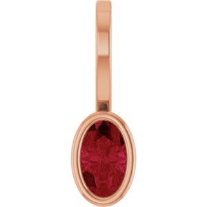 14K Rose Gold Lab-Grown Ruby Solitaire Charm/Pendant