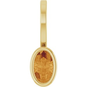 14K Yellow Gold Natural Citrine Solitaire Charm/Pendant