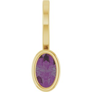 14K Yellow Gold Lab-Grown Alexandrite Solitaire Charm/Pendant