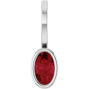 Platinum Natural Ruby Solitaire Charm/Pendant