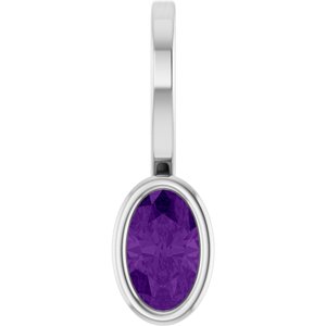 Platinum Natural Amethyst Solitaire Charm/Pendant